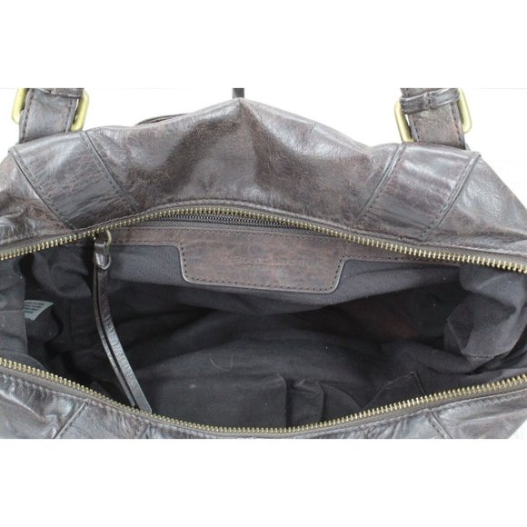 Marc New York Brown Leather Zip Top Carry All Purse Shoulder Bag - Picture 7 of 8